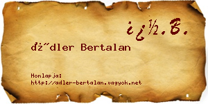 Ádler Bertalan névjegykártya